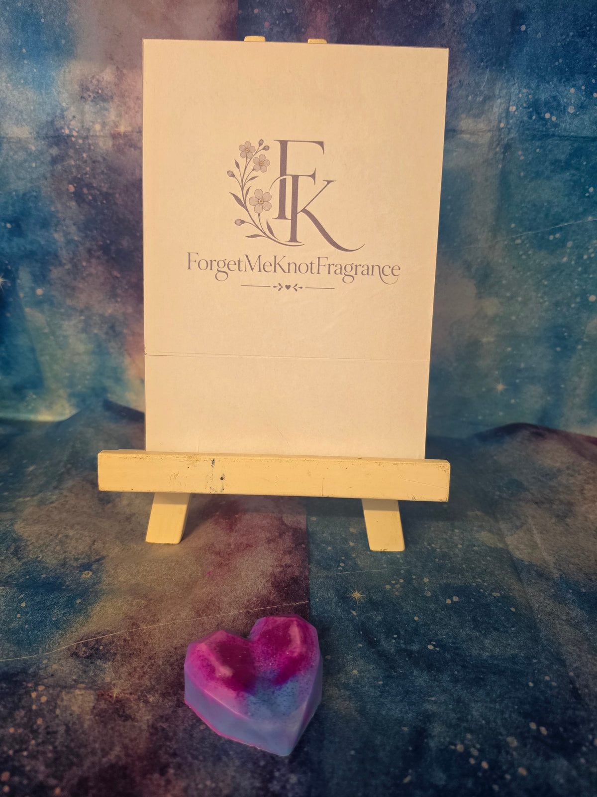 Bubblegum large diamond heart wax melt in pink and purple swirl, ForgetMeKnot Fragrance