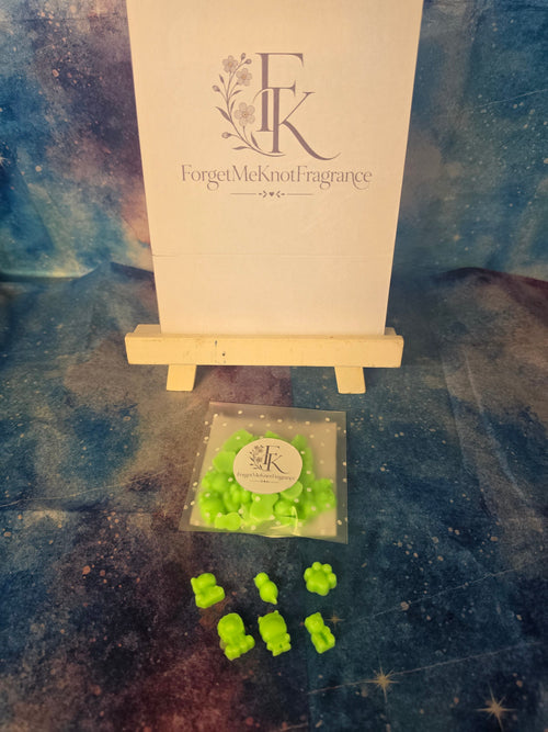 Black Cherry wax melts in animal shapes, pack of 25, in branded ForgetMeKnot Fragrance packaging