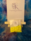 Midsummer Night wax melts in paw print shapes, pack of 50, in branded ForgetMeKnot Fragrance packaging