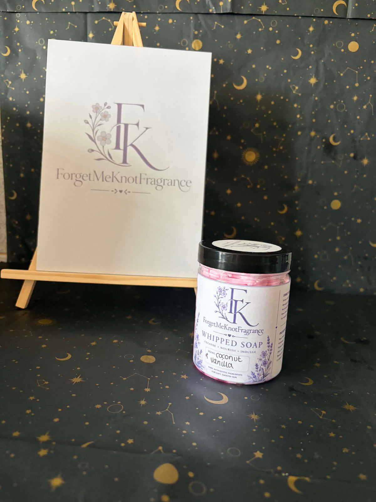 Coconut and Vanilla Whipped Soap jar by ForgetMeKnotFragrance