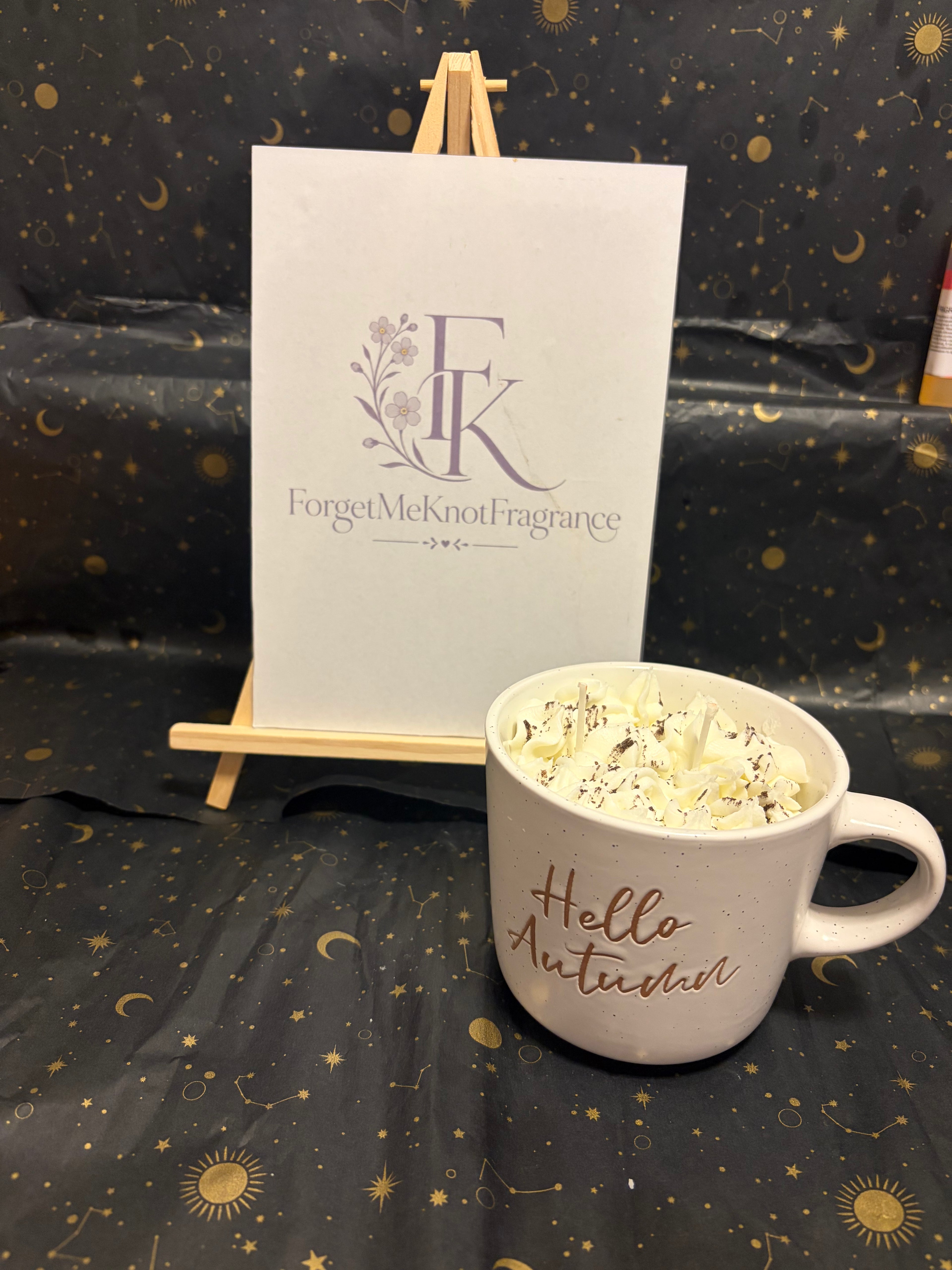 Hello Autumn Pumpkin Spice Mug Candle