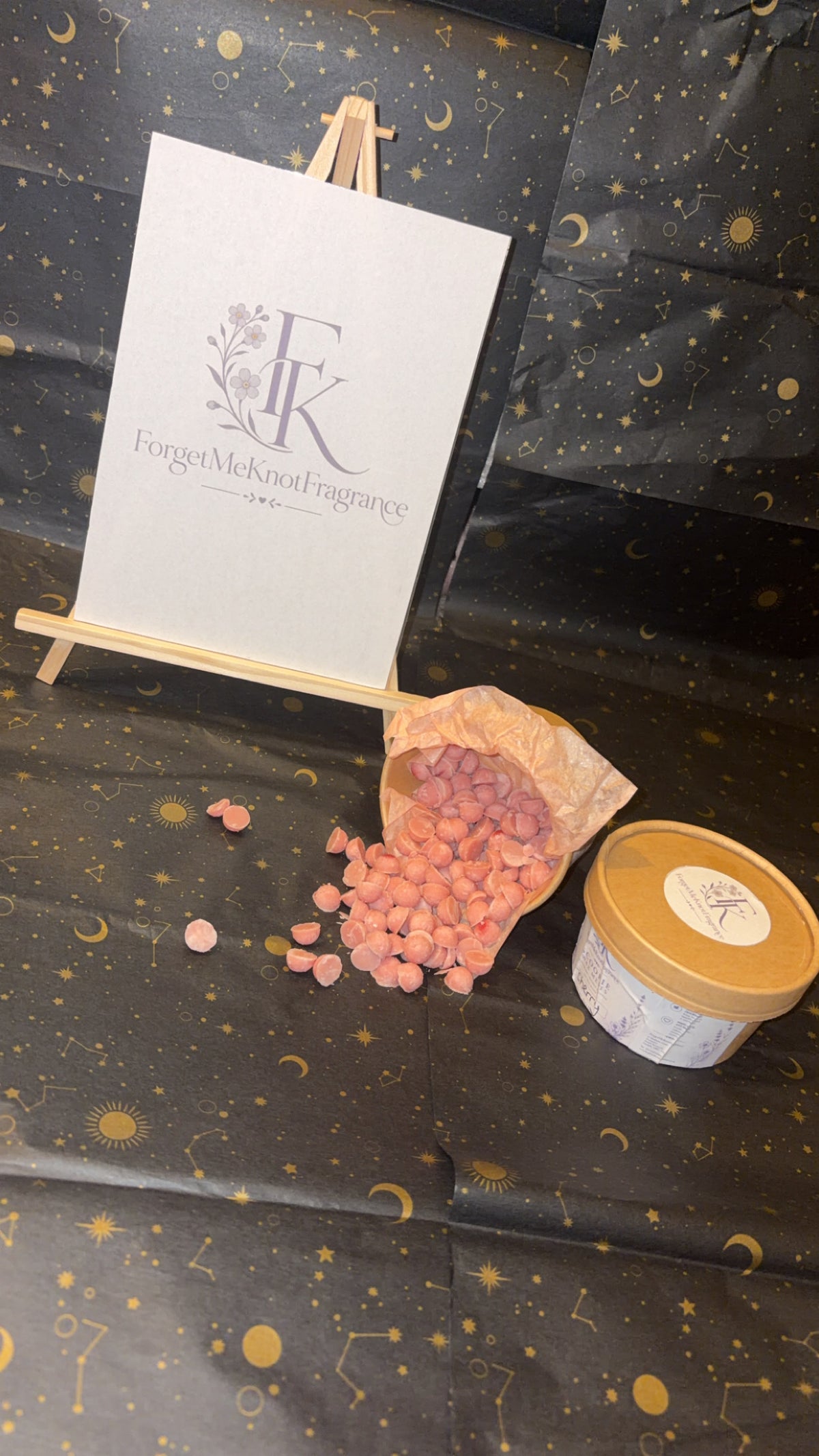 Cherry Large Scoopie Tub wax melts in branded ForgetMeKnot Fragrance tub