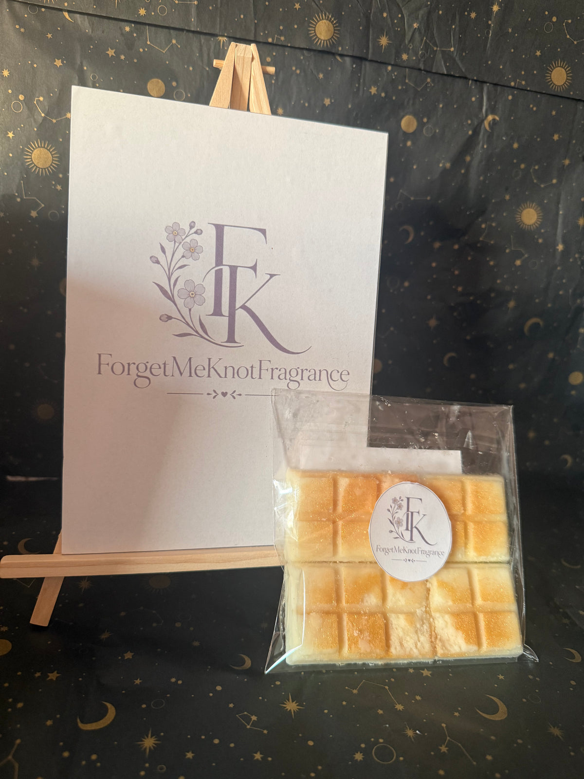 Discounted One Mill Bar Wax Melts in branded ForgetMeKnot Fragrance packaging