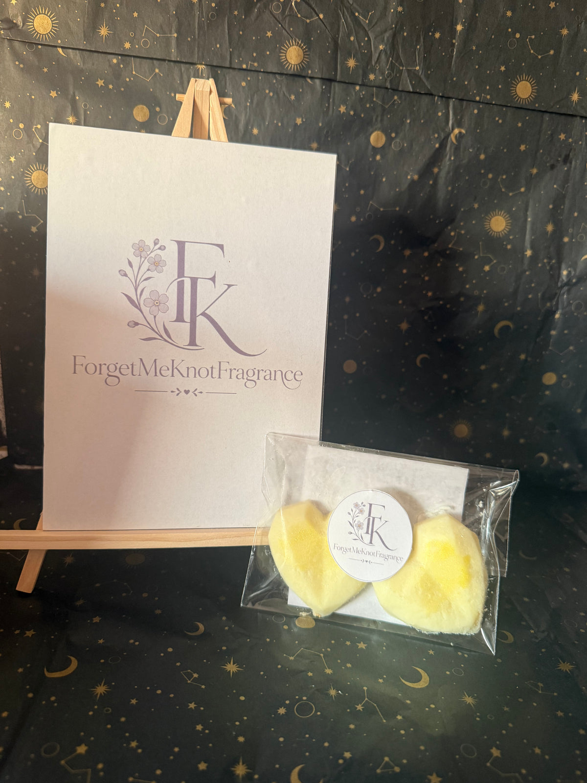 Discounted One Mill Diamond Heart Wax Melts in branded ForgetMeKnot Fragrance packaging